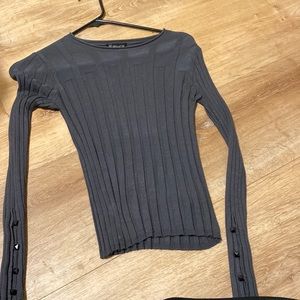 Grey top shop long sleeve kind of crop top